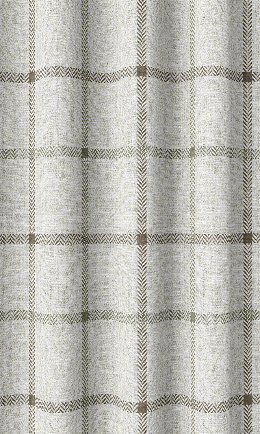 Modern Check Patterned Home Décor Fabric By the Yard (Linen White)