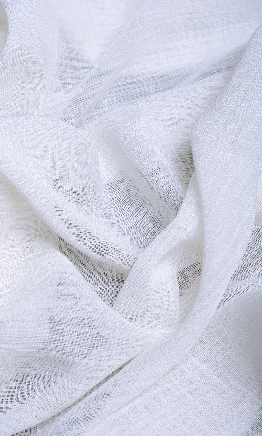 Sheer Linen Window Treatments Fabric Sample (White/ Ivory)