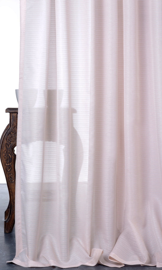 Striped Sheer Drapes (Pastel Pink)