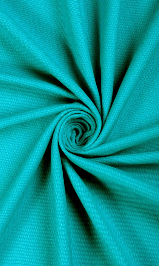 Textured Solid Cotton Home Décor Fabric By the Yard (Turquoise Blue)