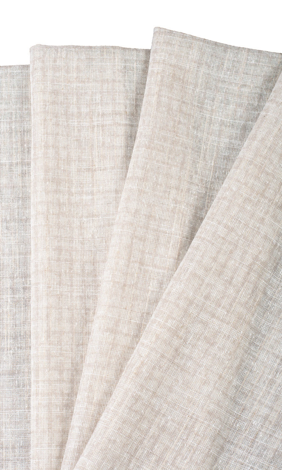 Checked Sheer Fabric Material By the Yard (Cream/ Pale Beige)