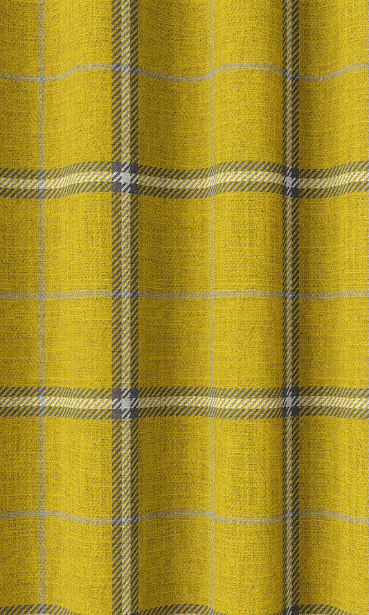 Check Patterned Home Décor Fabric By the Yard (Yellow)