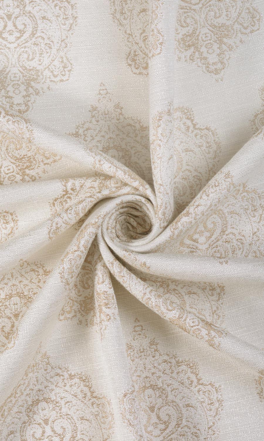 Damask Fabric Sample for Curtains & Drapes (Off White/ Pale Beige)