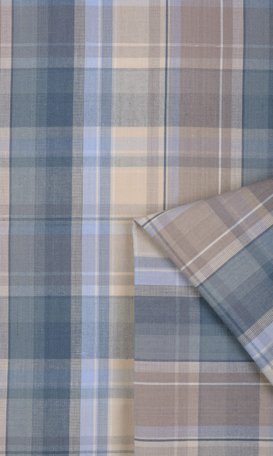 Cotton Fabric By the Yard for Curtains & Drapes (Blue/ Brown)