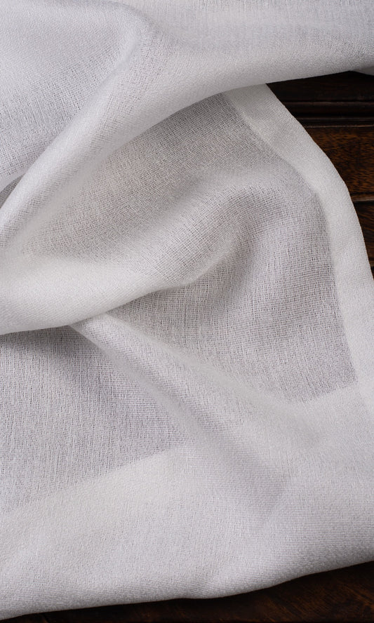 Plain Semi-Sheer Home Décor Fabric By the Yard (Pearl White)