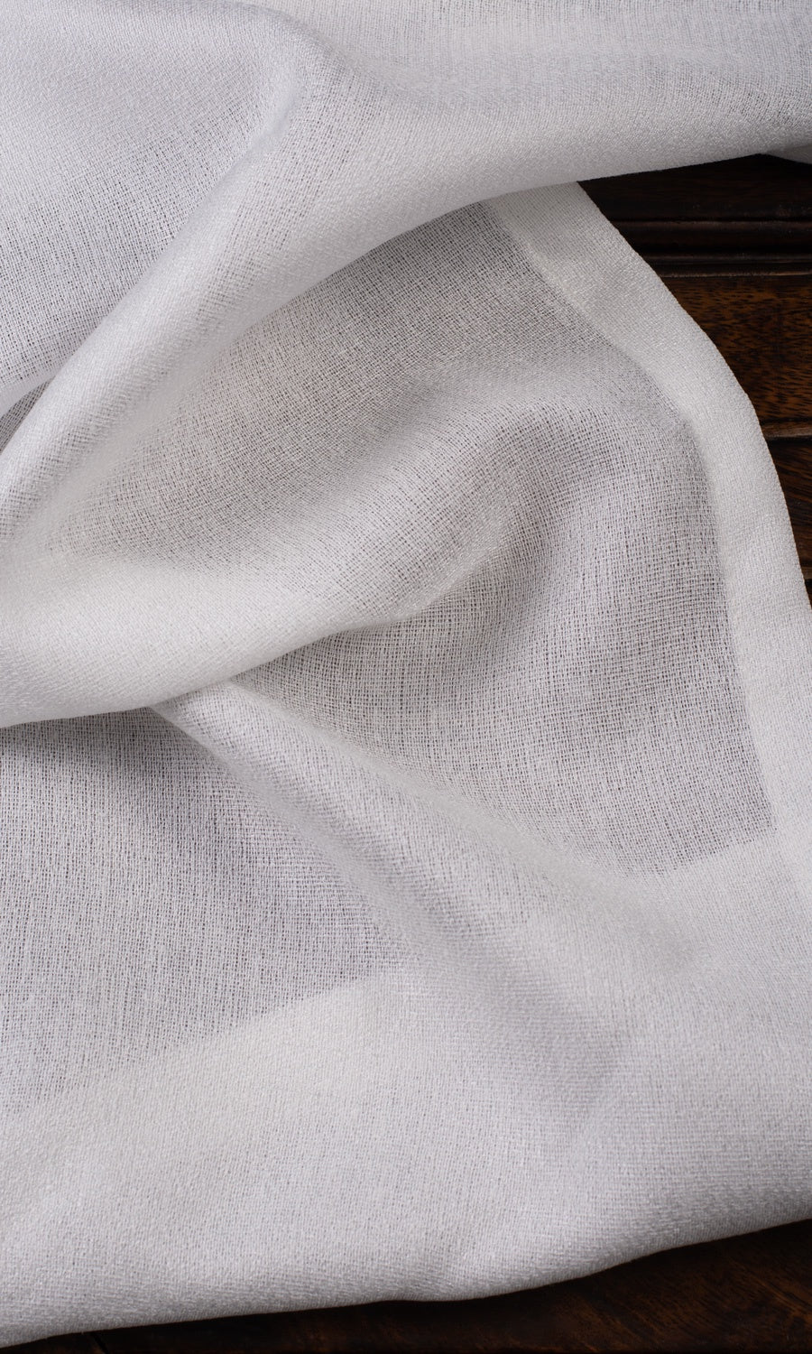 Plain Semi-Sheer Home Décor Fabric By the Yard (Pearl White)