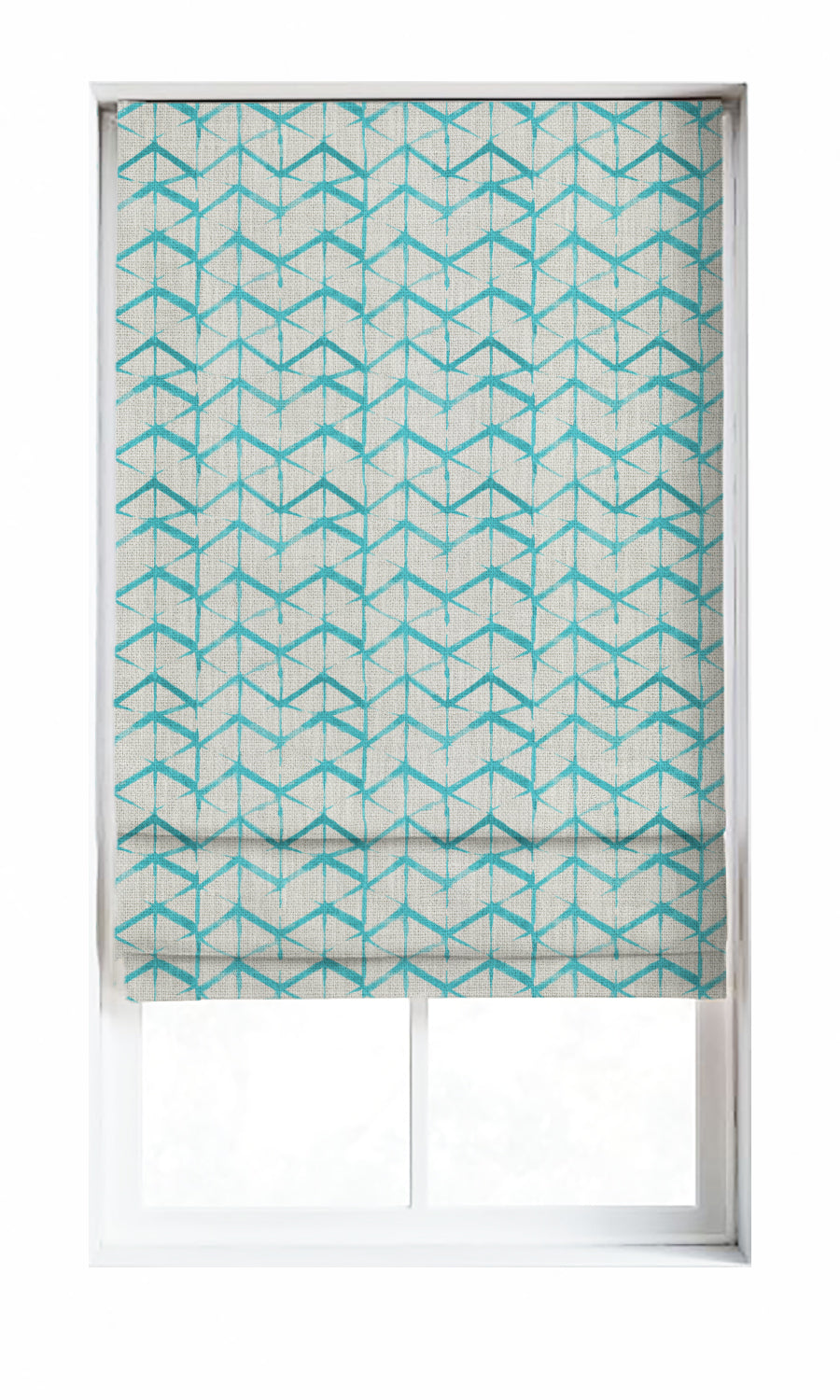 Bow-Arrow Print Window Treatments Fabric Sample (White/ Blue)