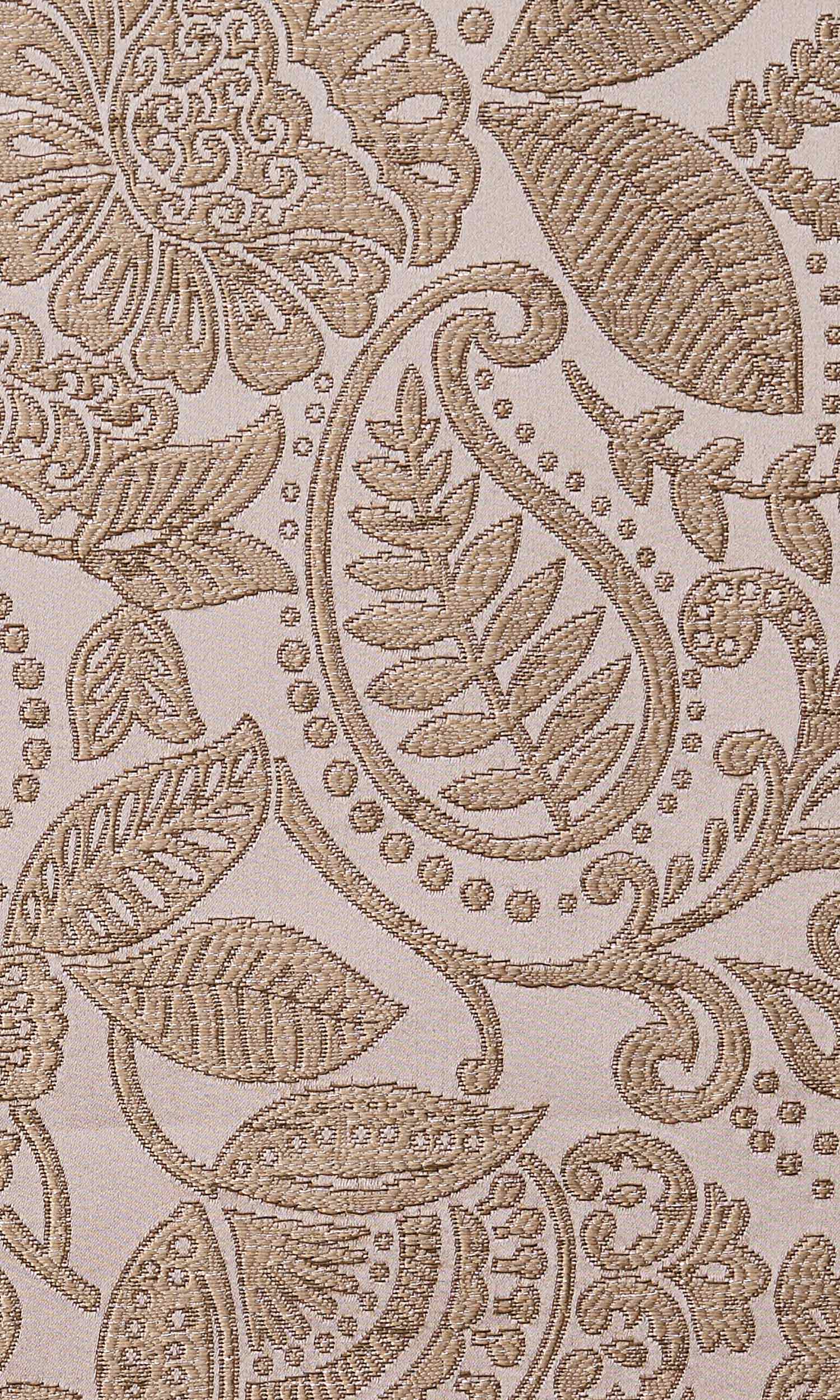 Floral Embossed Home Textile Fabric Material Sample (Two Tone Beige)