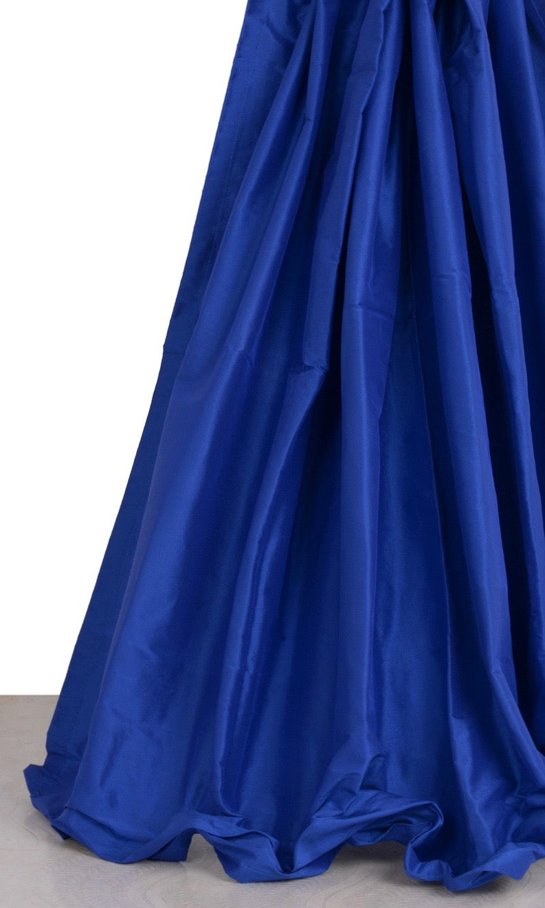 Shantung Silk Window Treatments Fabric Sample (Sapphire Blue)