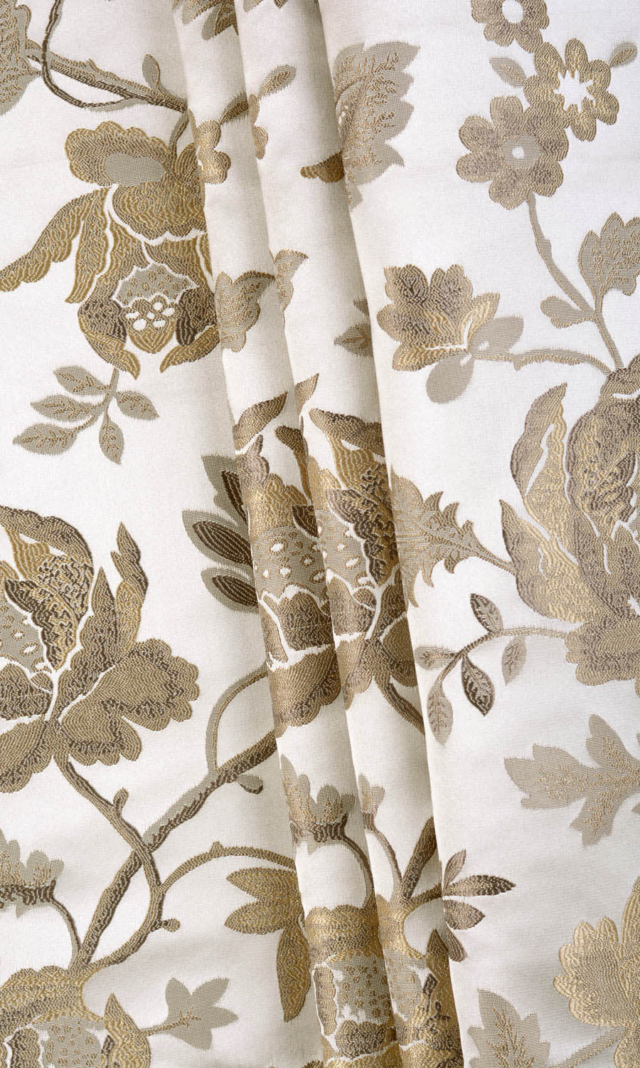 Floral Free Fabric Material Sample (Beige/ Brown)