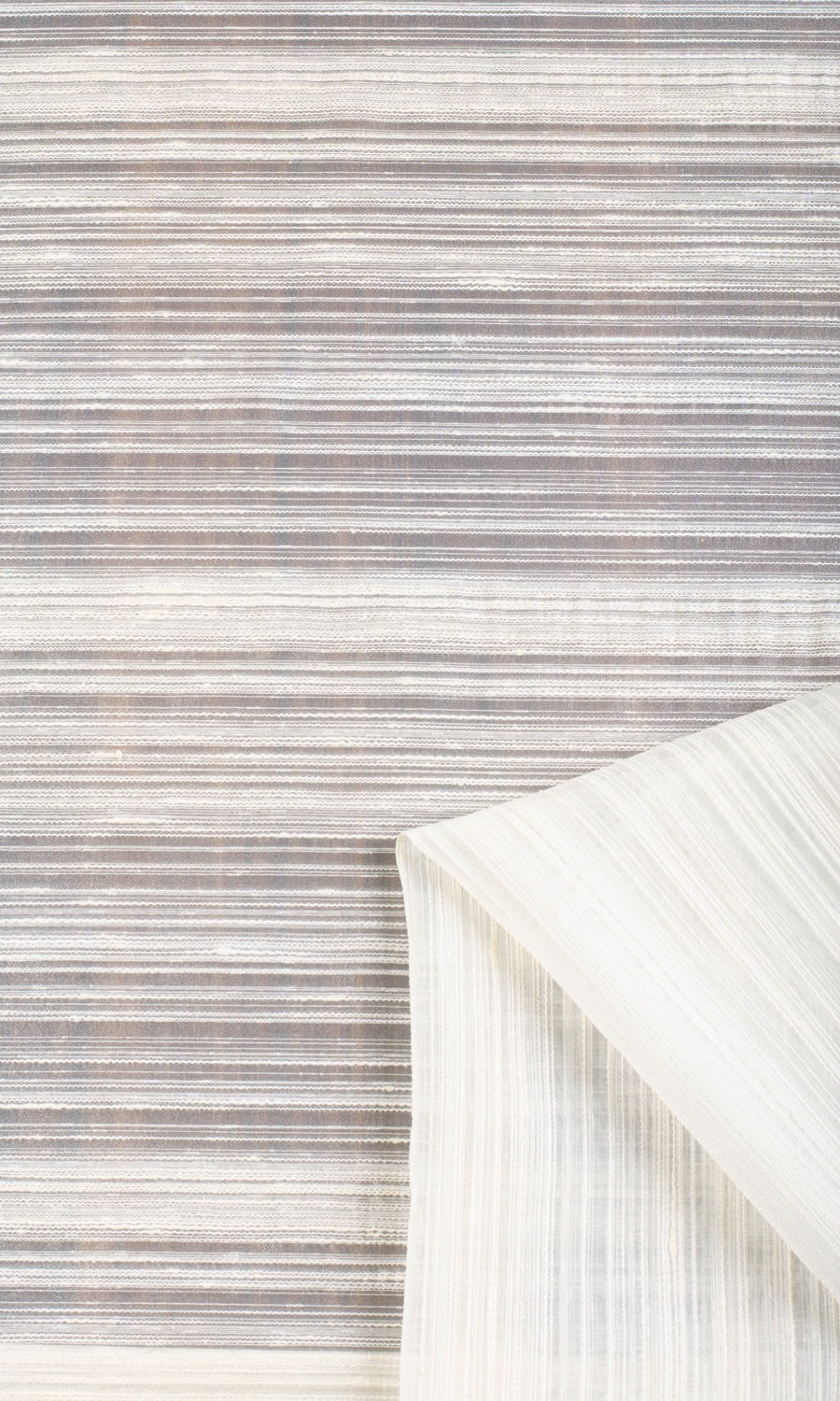Striped Sheer Home Textile Fabric Material By the Yard (Ivory/ Cream)
