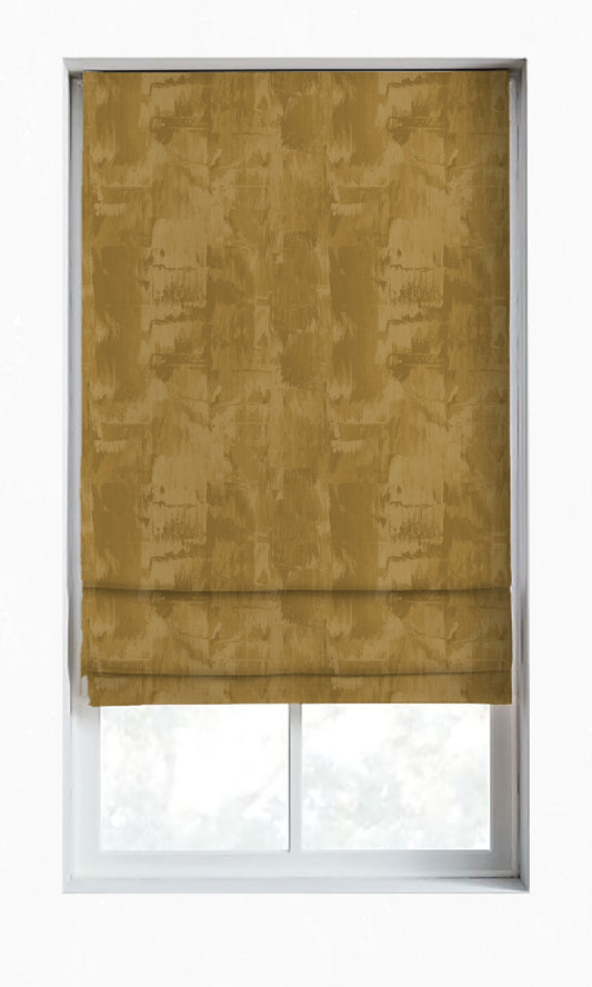 Dimout Striped Home Décor Fabric By the Yard (Ochre Yellow/ Brown)
