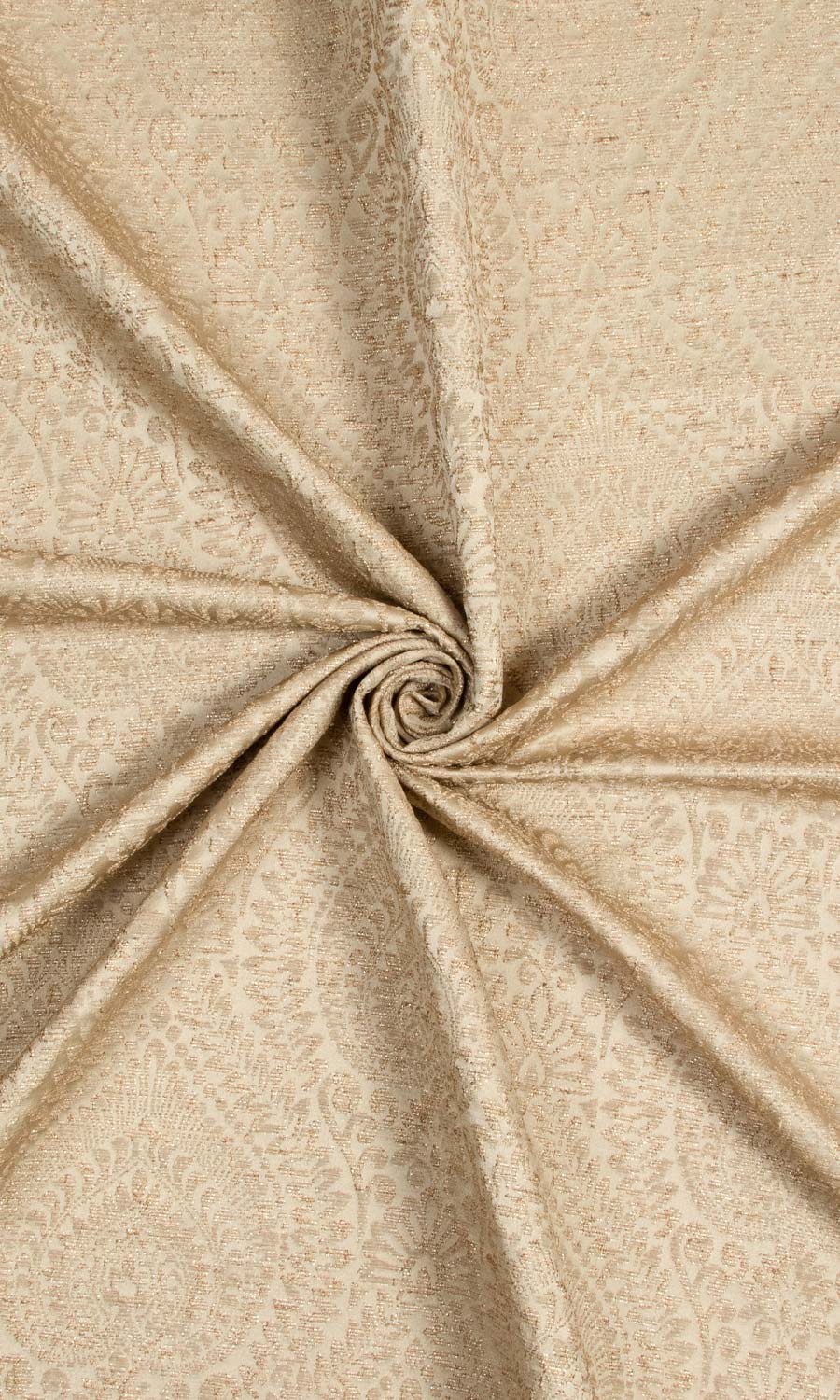 Textured Floral Fabric Material By the Yard (Beige)