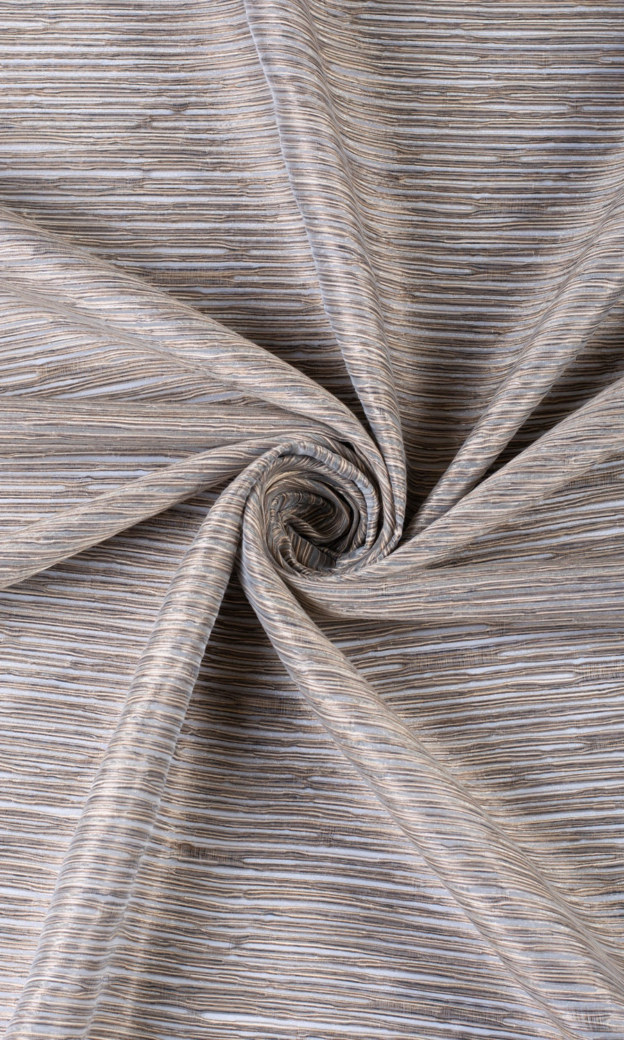 Striped Sheer Fabric Material By the Yard (Mocha Brown)