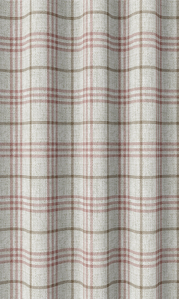 Checkered Home Textile Fabric Material By the Yard (White/ Pink/ Red)
