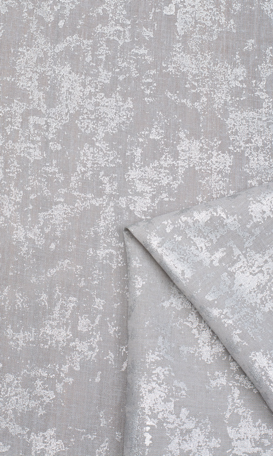 Metallic Accents Sheer Home Textile Fabric Material Sample (Gray)