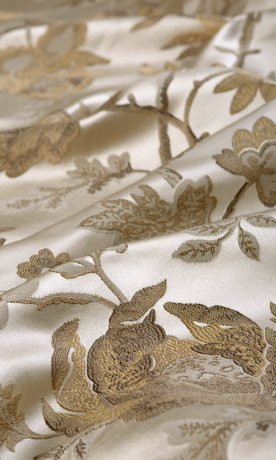 Floral Fabric Sample for Curtains & Drapes (Beige/ Brown)