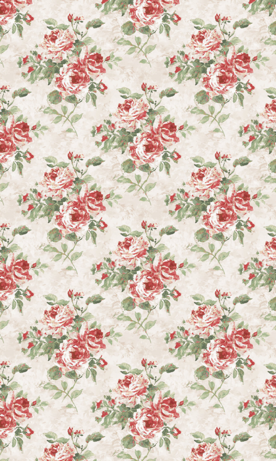 Dimout Floral Home Textile Fabric Material By the Yard (Red/ Pale Grey)