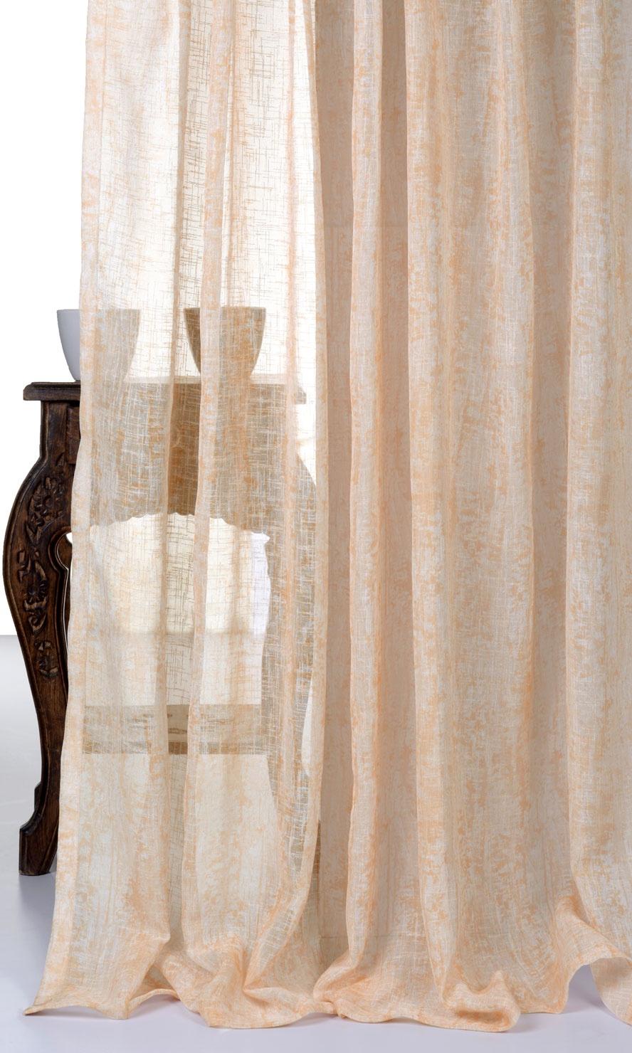 Textured Sheer Home Textile Fabric Material By the Yard (Peachy Orange)