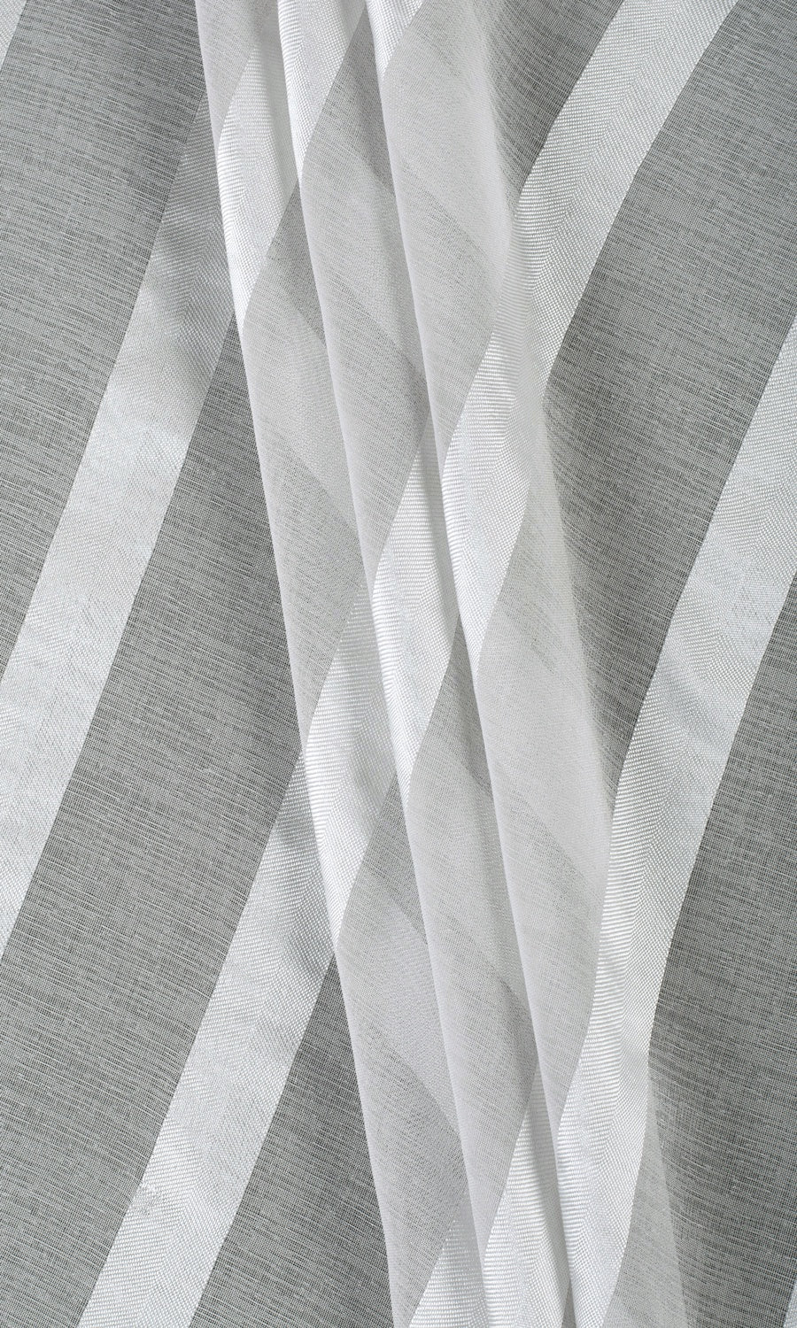 Striped Sheer Fabric Material By the Yard (Grey)