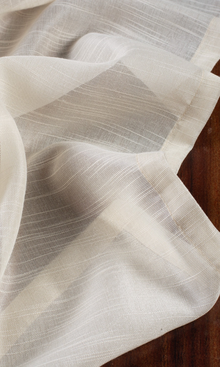 Textured Sheer Home Décor Fabric By the Yard (Pale Beige/ Warm Ivory)