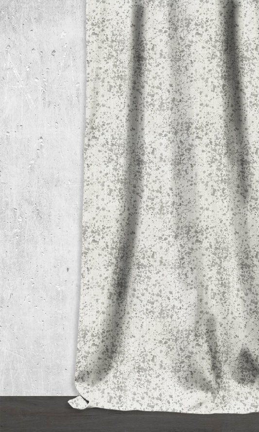 Abstract Print Drapery (Eggshell White/ Grey)