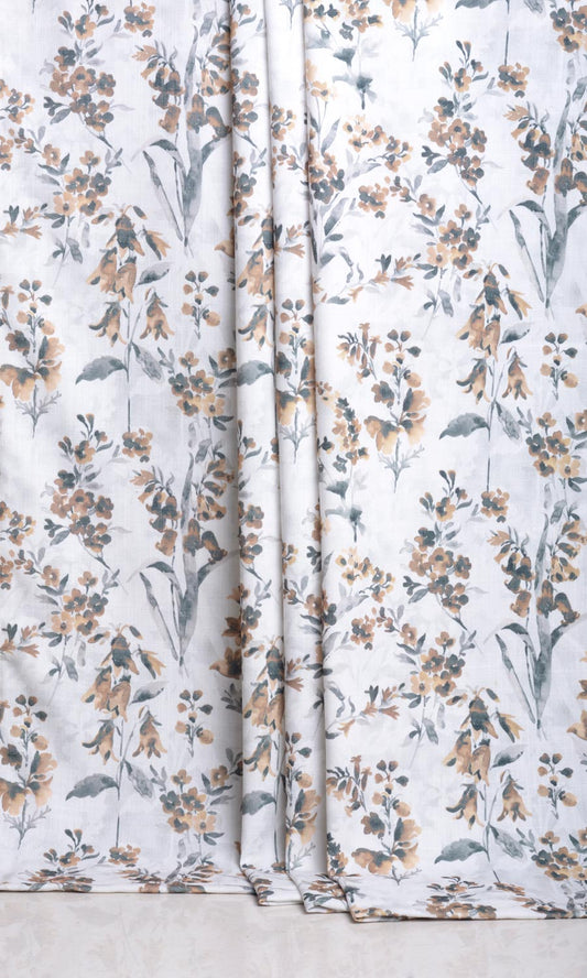 Floral Print Home Décor Fabric By the Yard (Beige/ Brown)