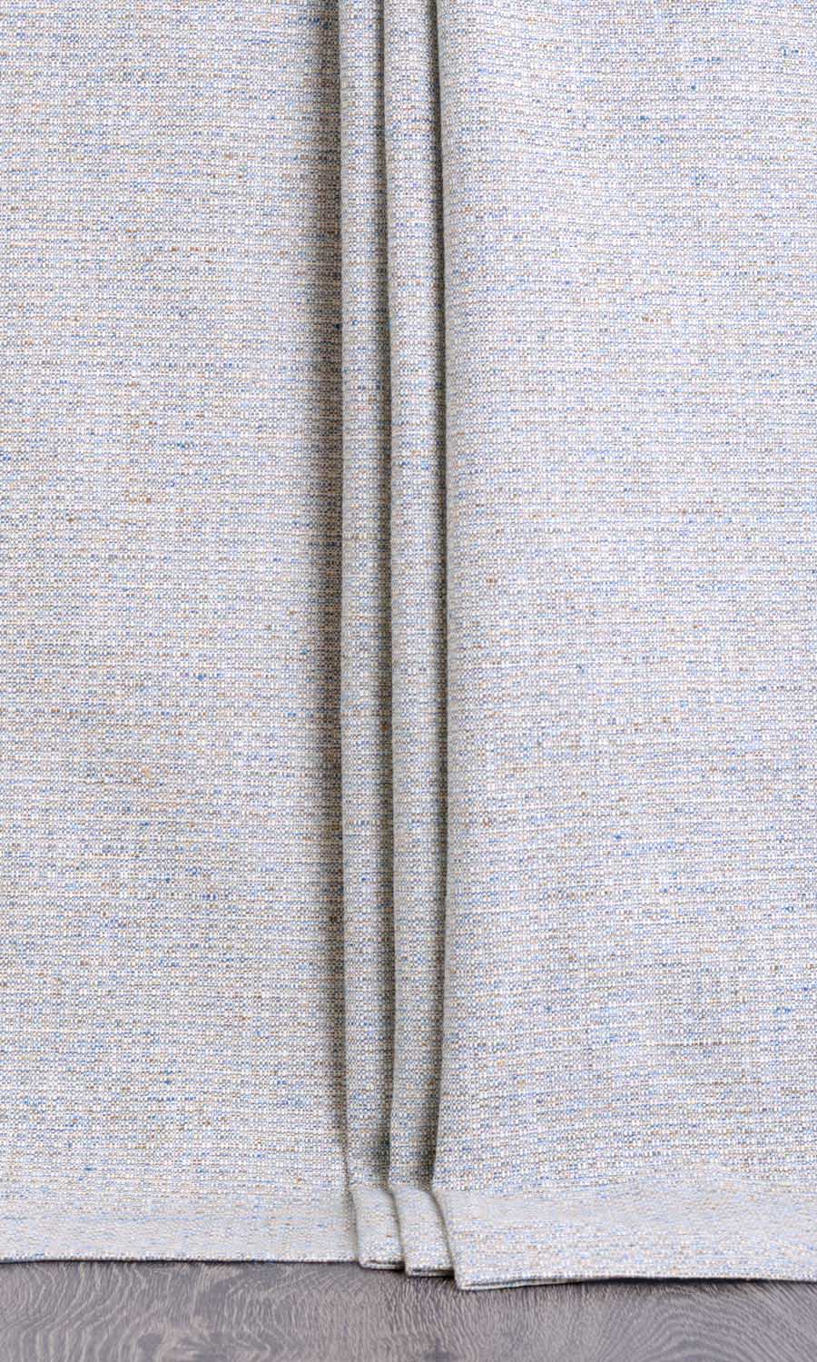 Textured Poly-Cotton Fabric By the Yard for Curtains & Drapes (Gray/ White)