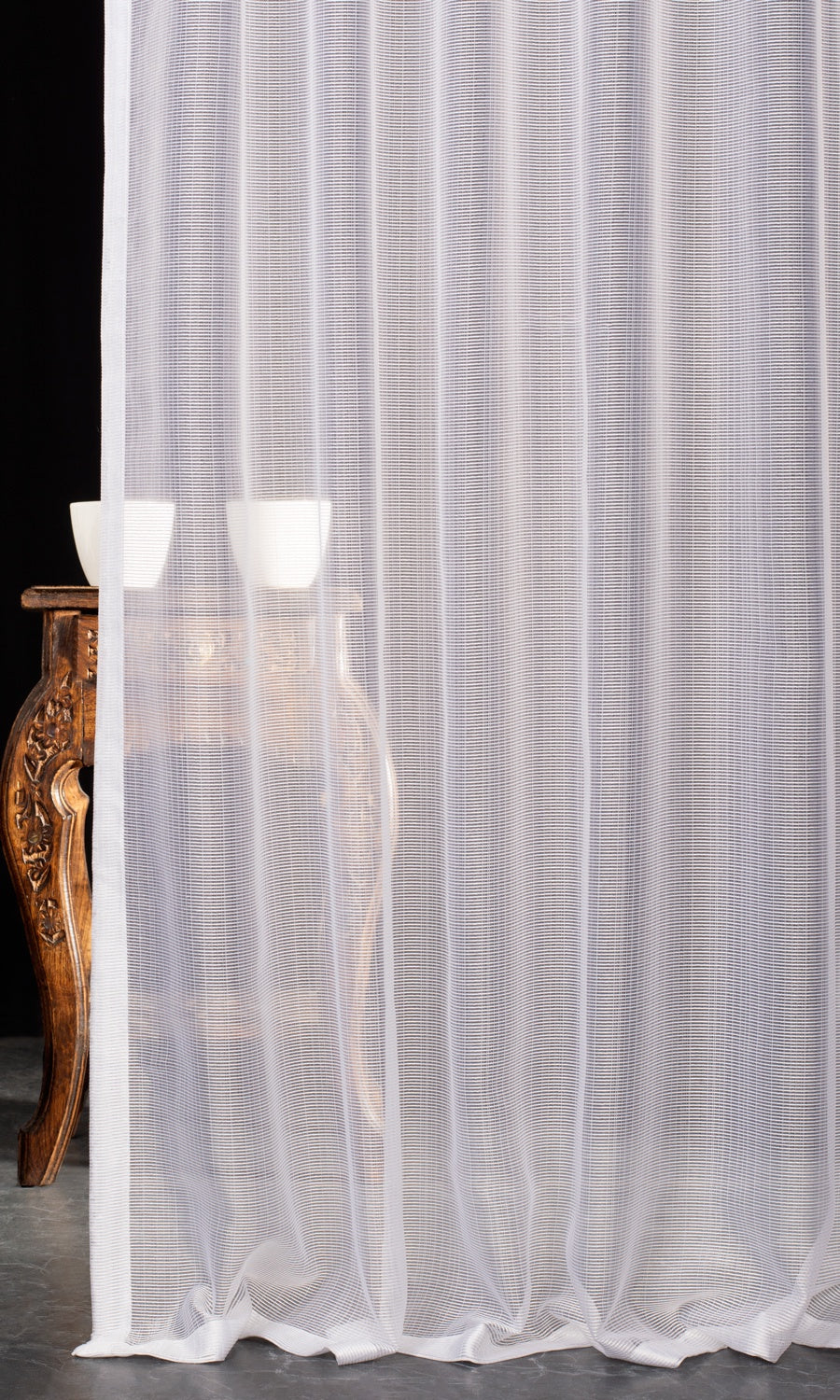 Textured Sheer Window Treatments Fabric By the Yard (White)