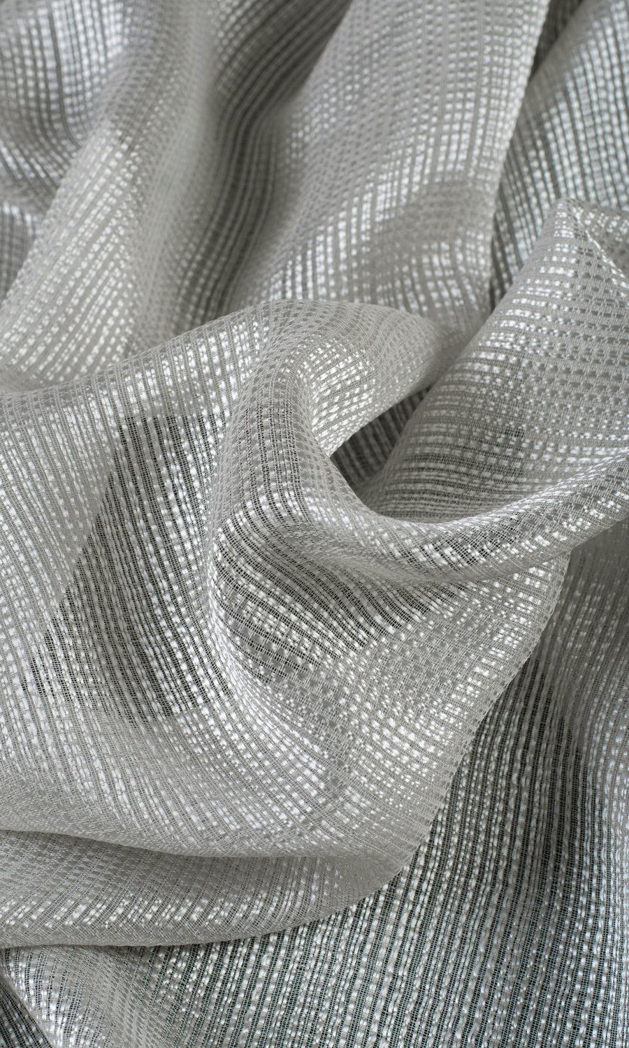 Woven Striped Sheer Fabric Material By the Yard (Grey)