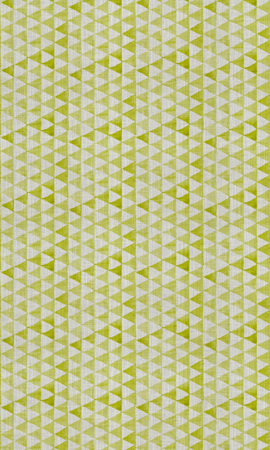 Triagonal Print Free Fabric Material Sample (White/ Green)