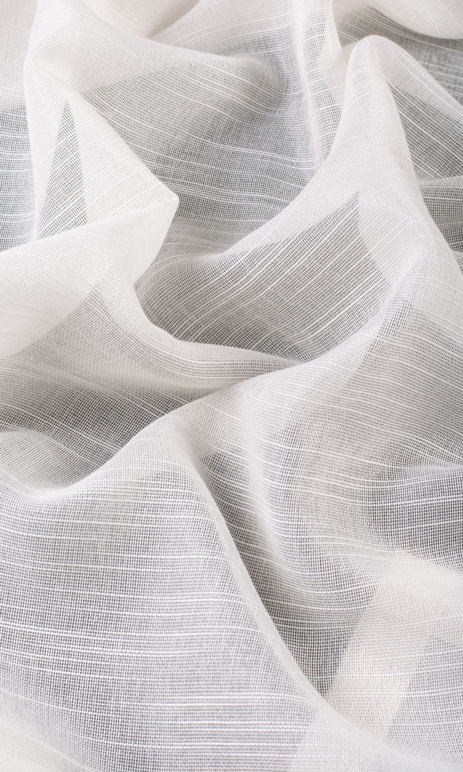 Textured Sheer Fabric By the Yard for Curtains & Drapes (White)
