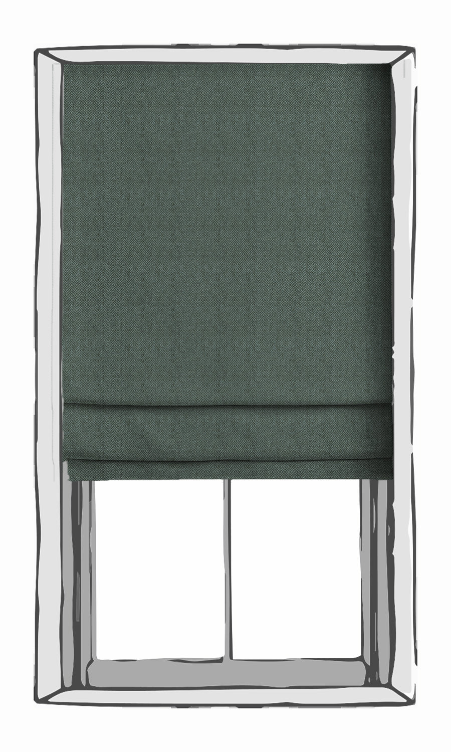Herringbone Textured Window Treatments Fabric By the Yard (Blue)