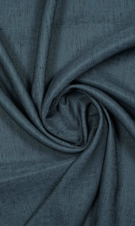 Silk Blend Home Décor Fabric By the Yard (Navy Blue)