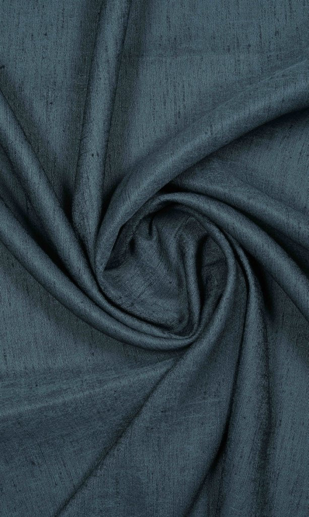 Silk Blend Home Décor Fabric By the Yard (Navy Blue)