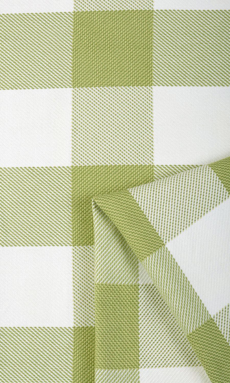 Buffalo Check Fabric Sample for Curtains & Drapes (Olive Green/ White)