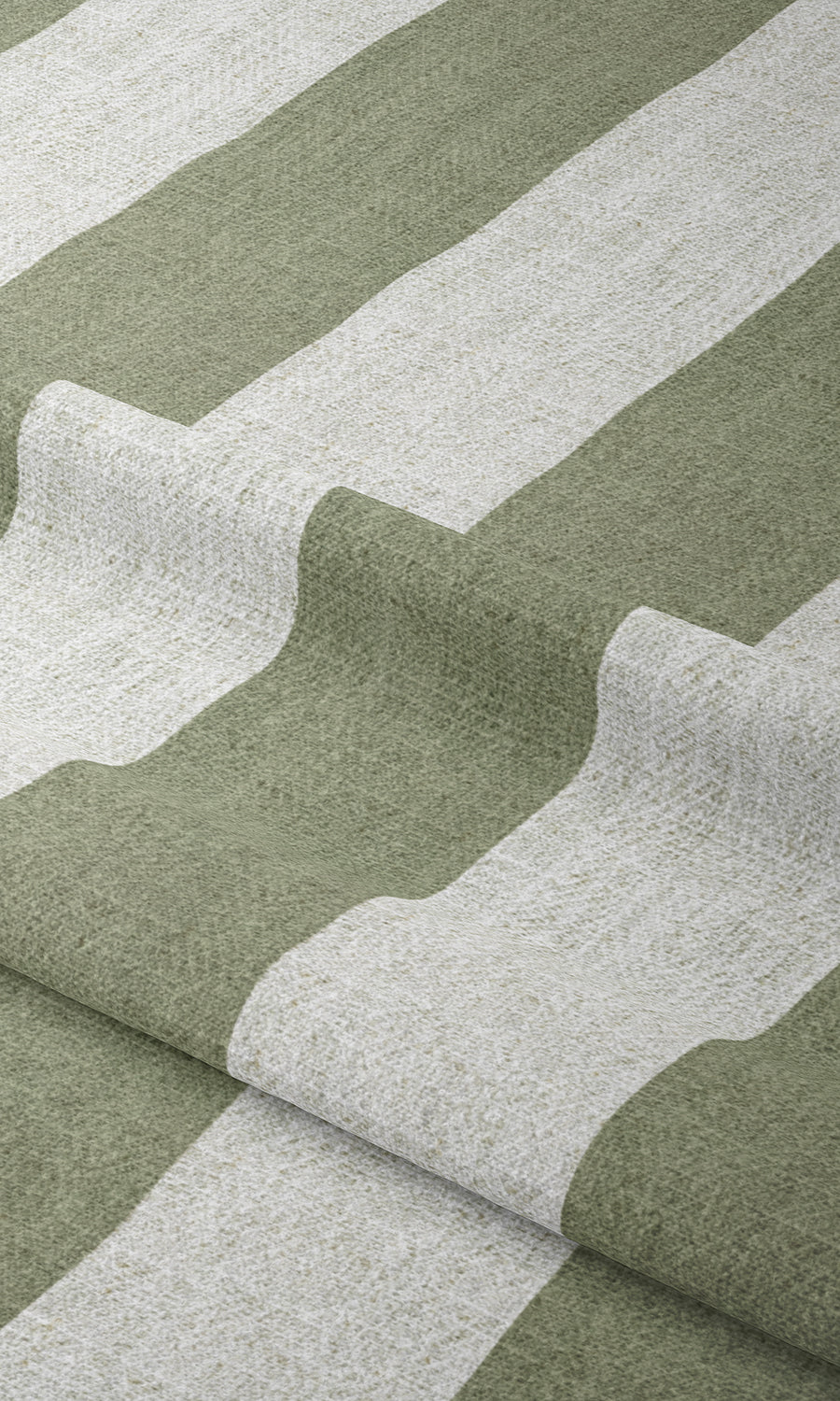 Modern Striped Window Treatments Fabric Sample (Green/ White)