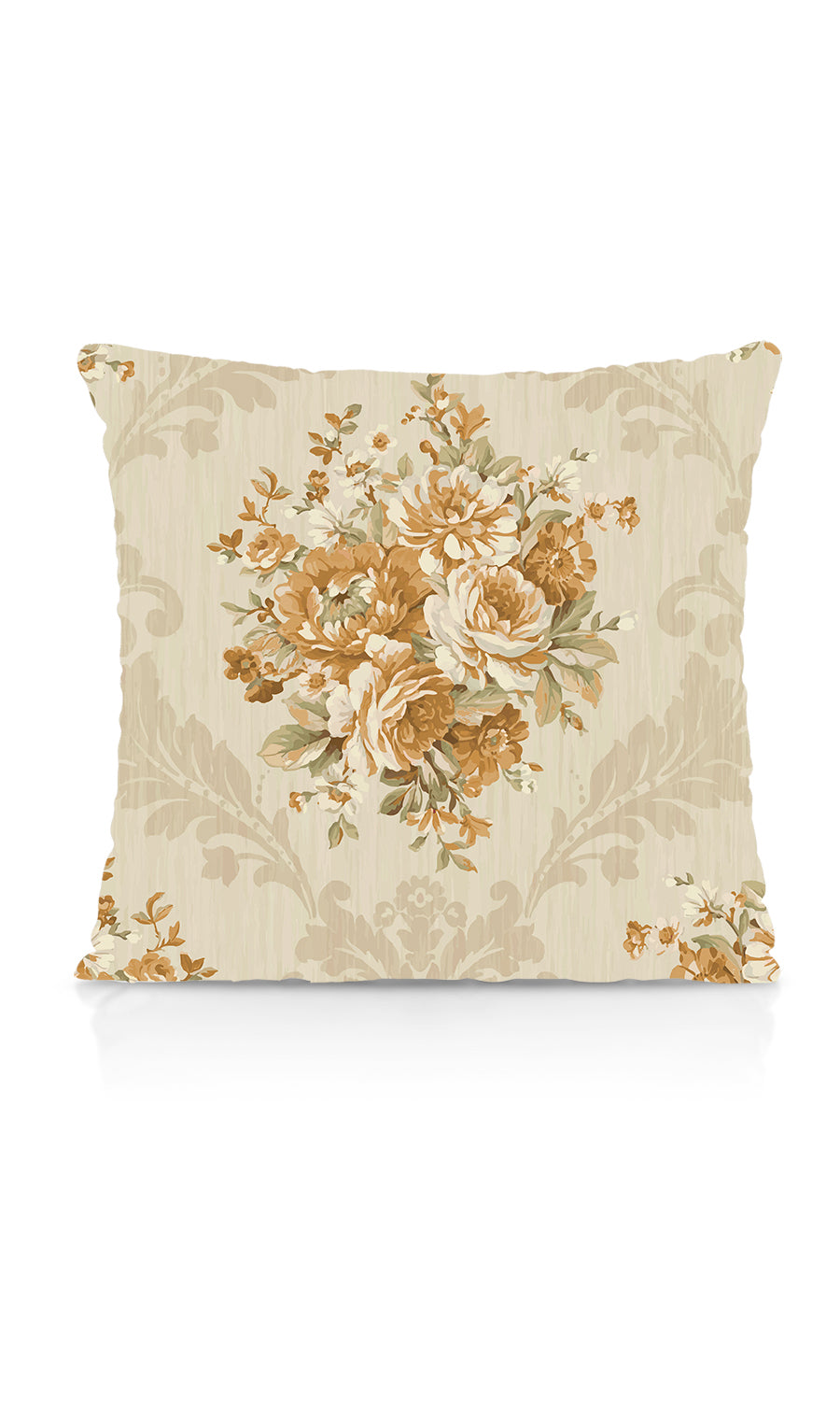 Dimout Floral Fabric Material By the Yard (Yellow/ Ivory/ Beige)