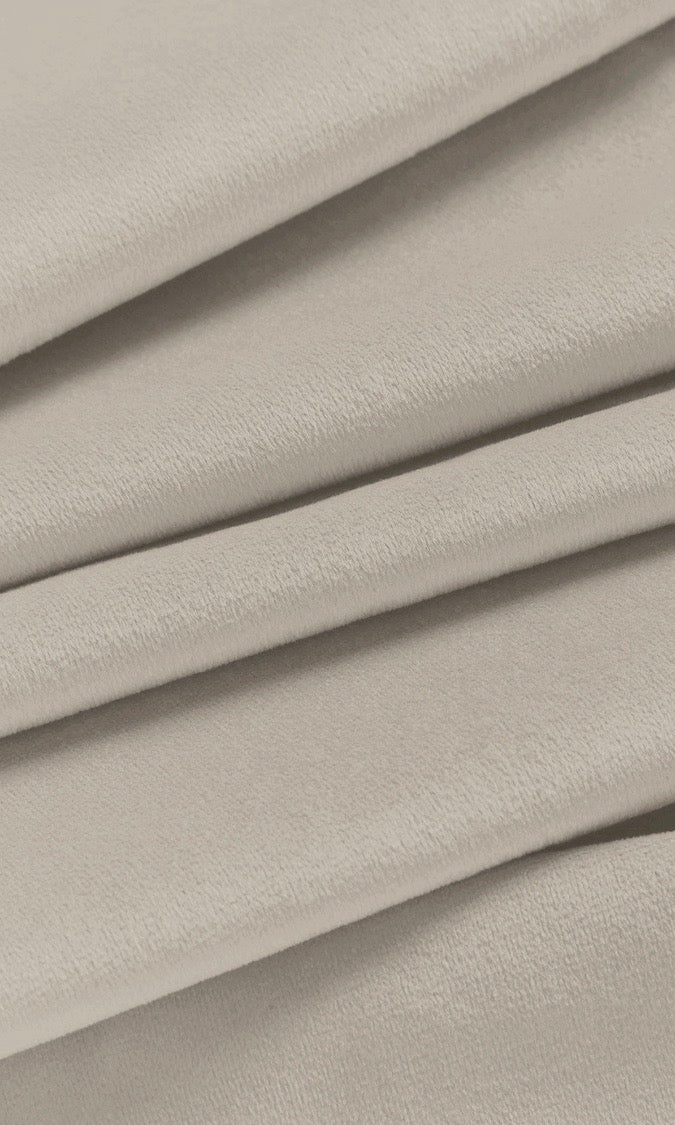 Velvet Home Décor Fabric By the Yard (Warm Ivory)