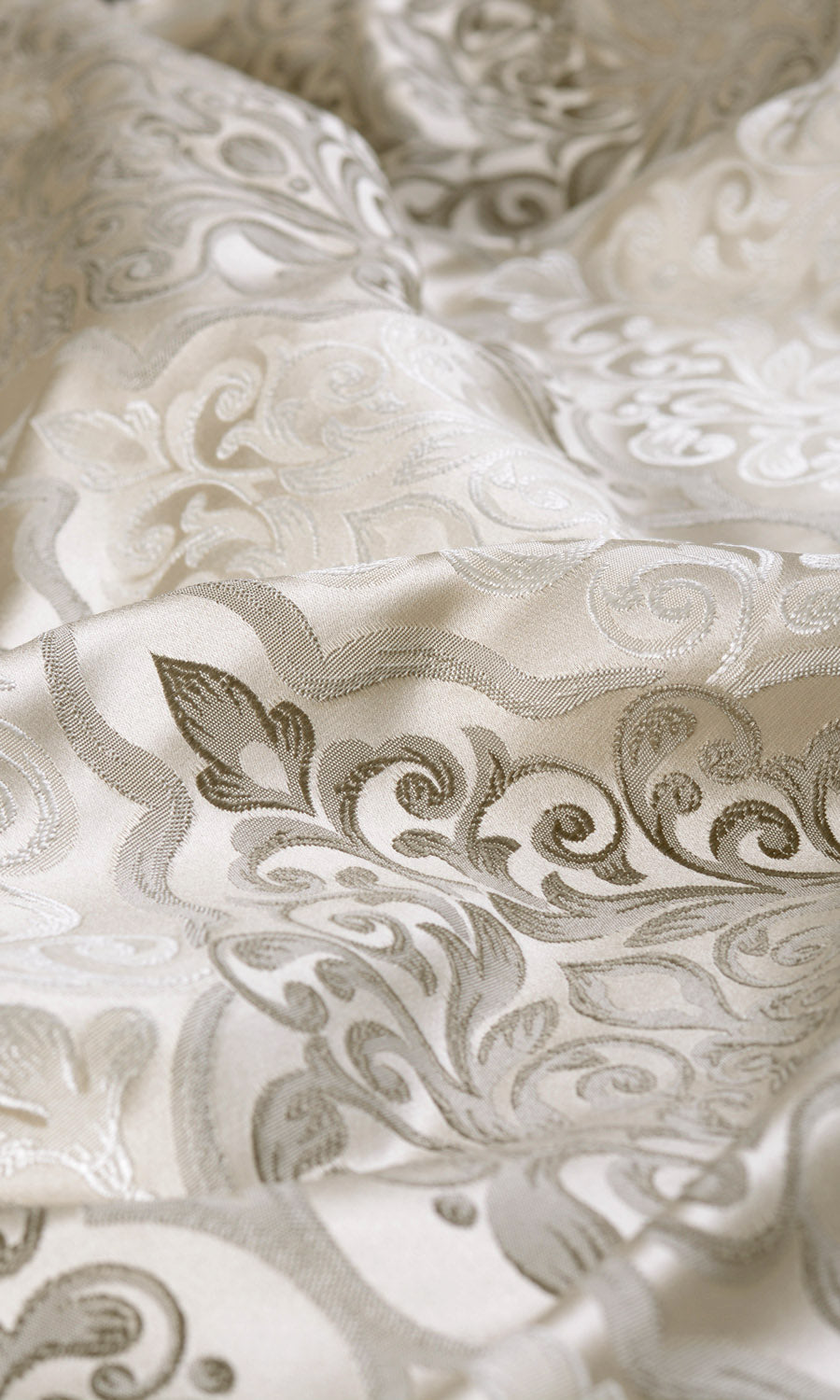 Damask Fabric By the Yard for Curtains & Drapes (Beige)