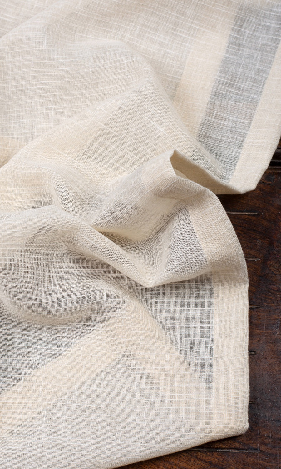 Plain Textured Sheer Fabric Material By the Yard (Pale Beige)