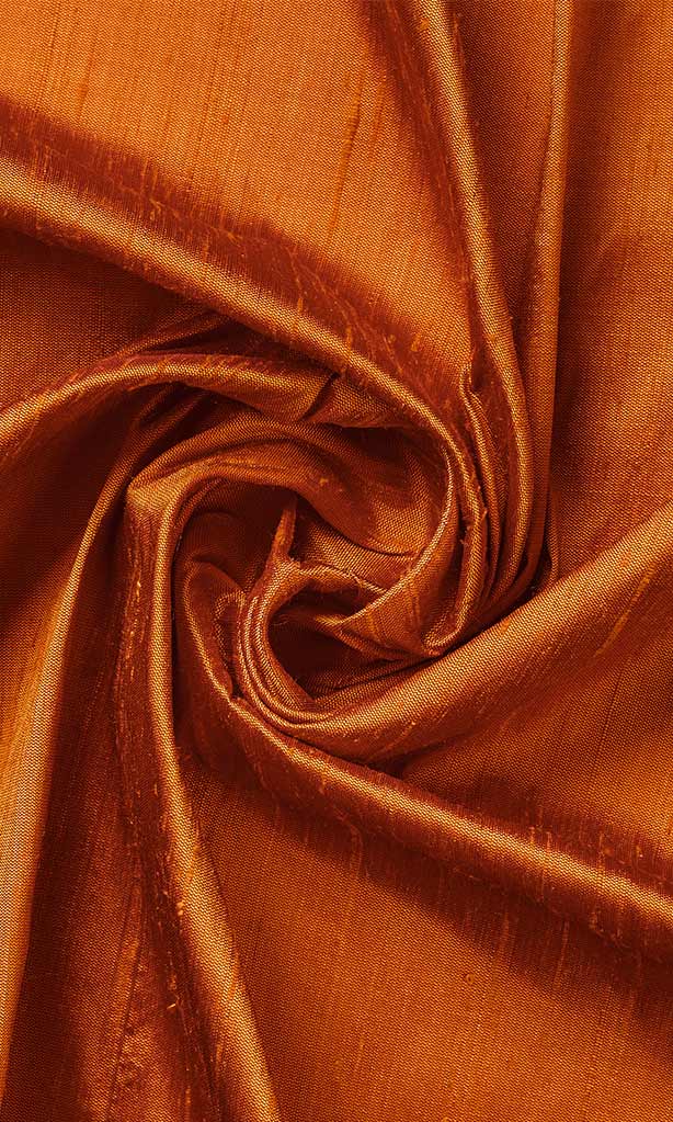 Dupioni Silk Home Décor Fabric By the Yard (Orange)