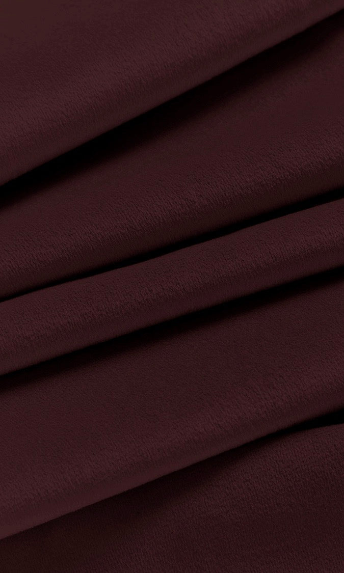 Velvet Home Textile Fabric Material Sample (Deep Burgundy Red)