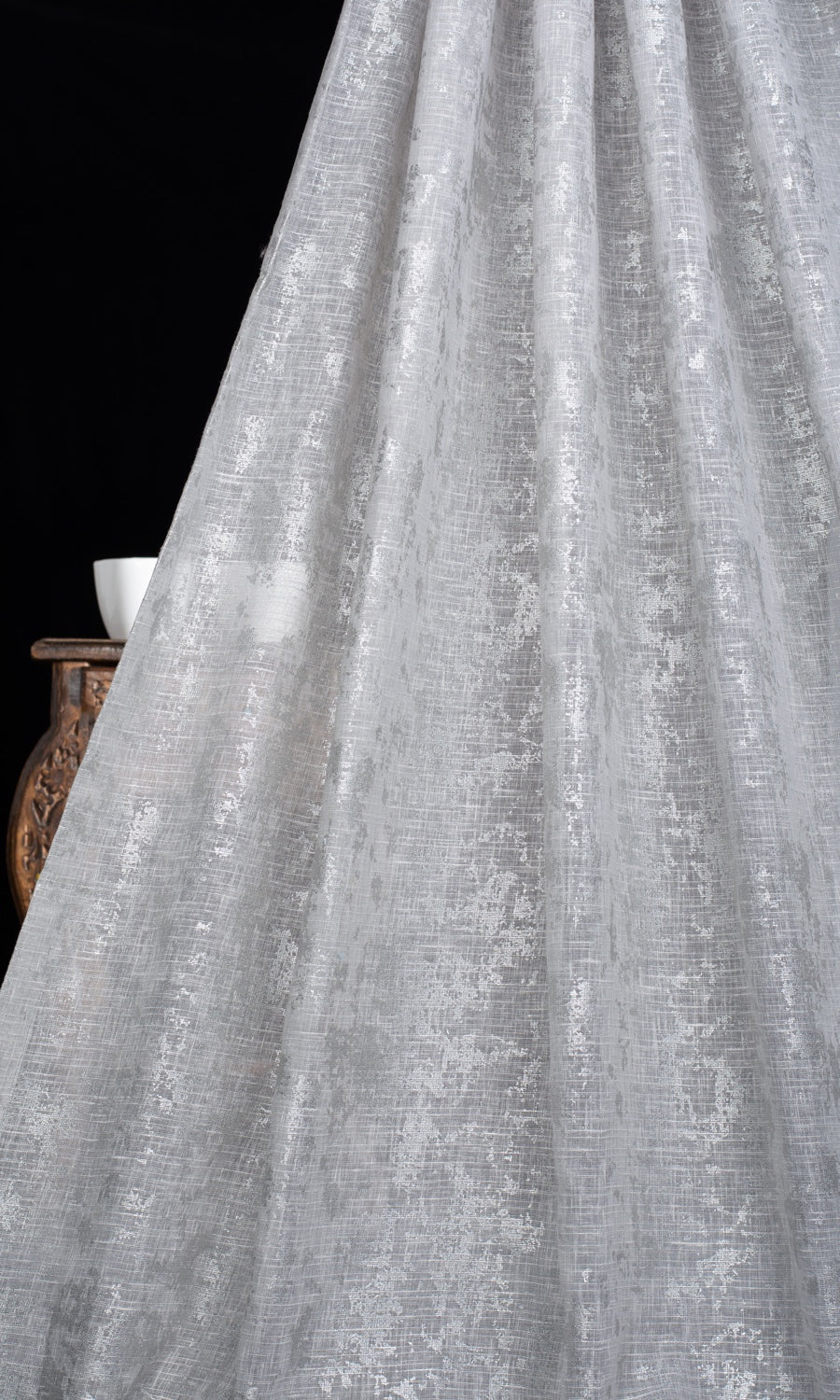 Semi-Sheer Window Treatments Fabric Sample (Gray/ Silver)