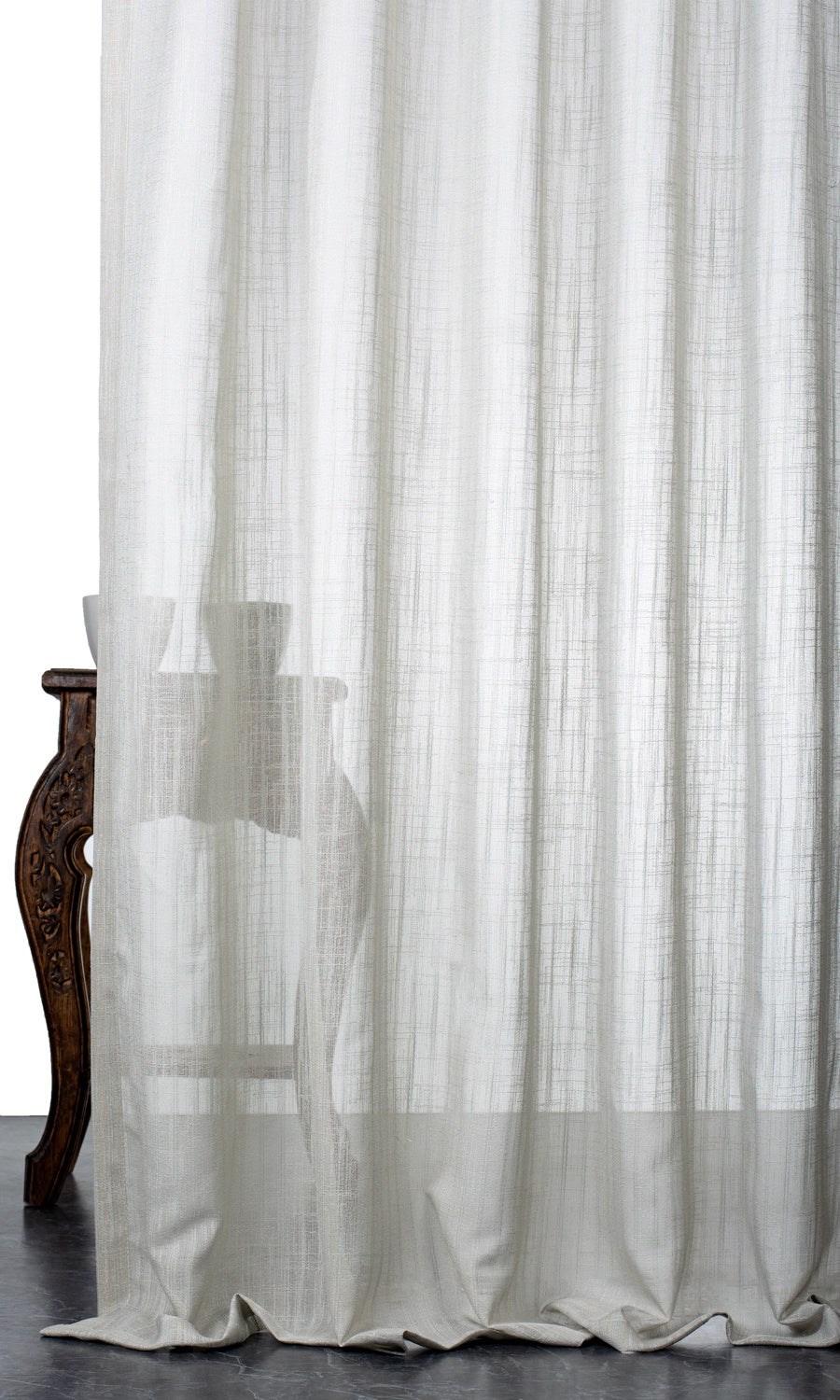 Plain Sheer Home Textile Fabric Material By the Yard (Light Grey)