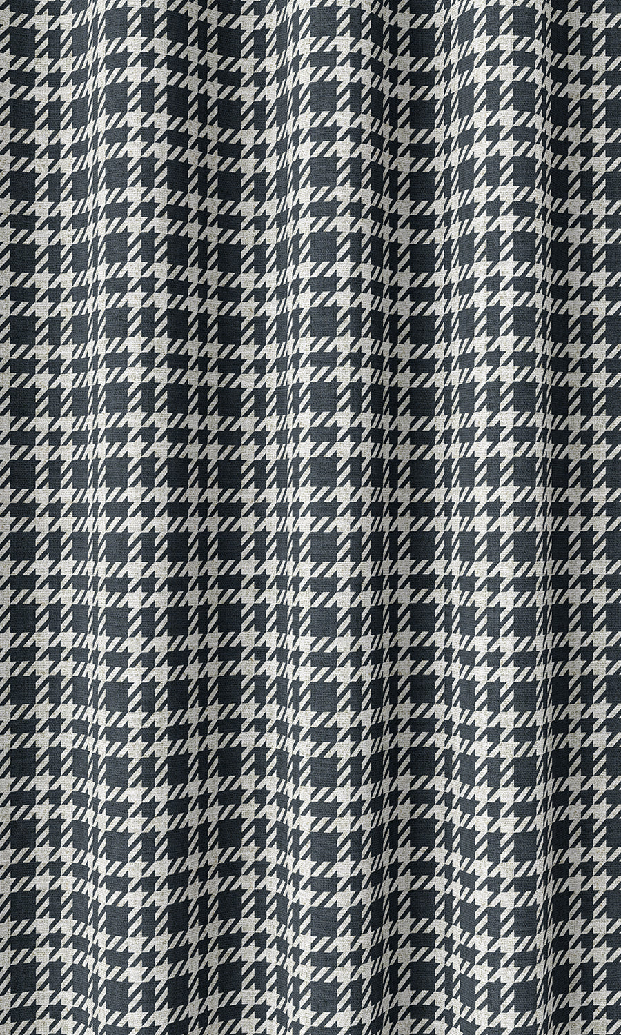 Checkered Home Décor Fabric Sample (Midnight Blue/ White)