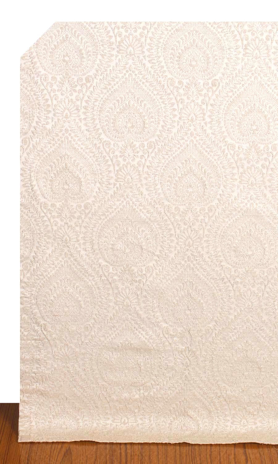 Textured Floral Window Treatments Fabric By the Yard (Pale Beige)