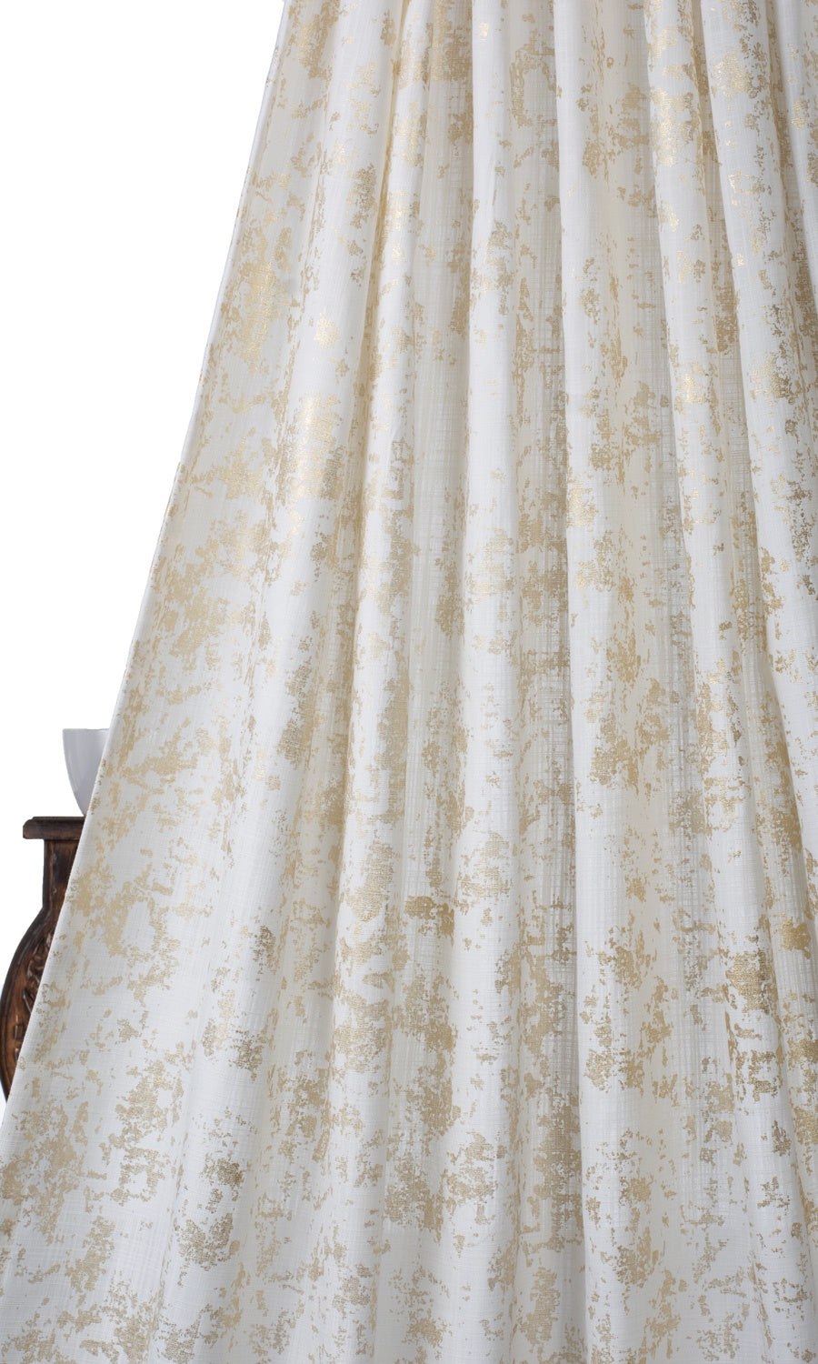 Metallic Abstract Print Home Décor Fabric By the Yard (Cream/ Golden)