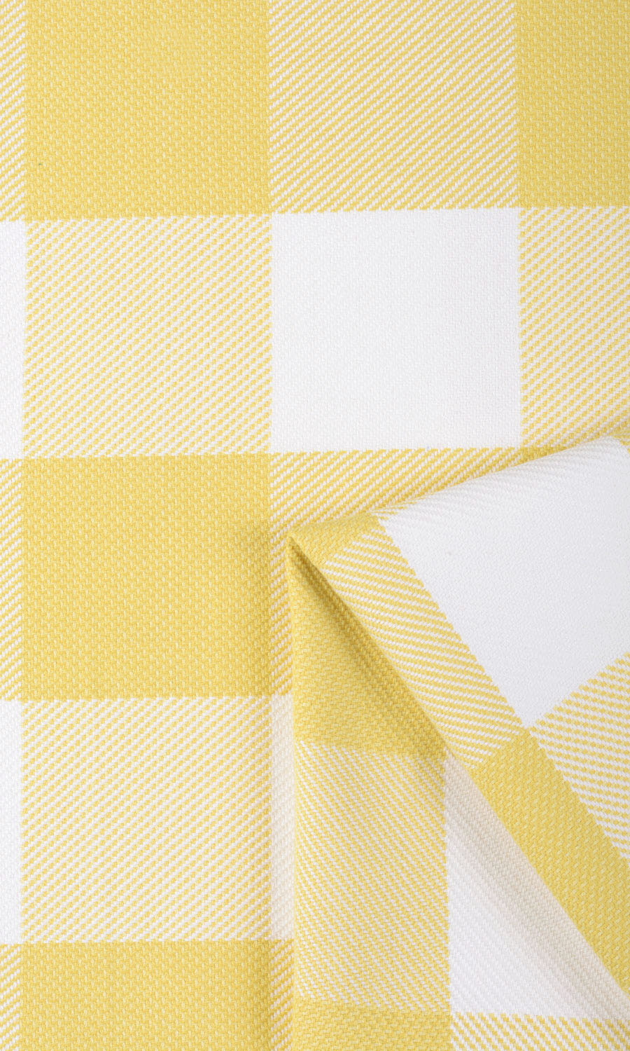 Buffalo Check Fabric Sample for Curtains & Drapes (Lemon Yellow/ White)