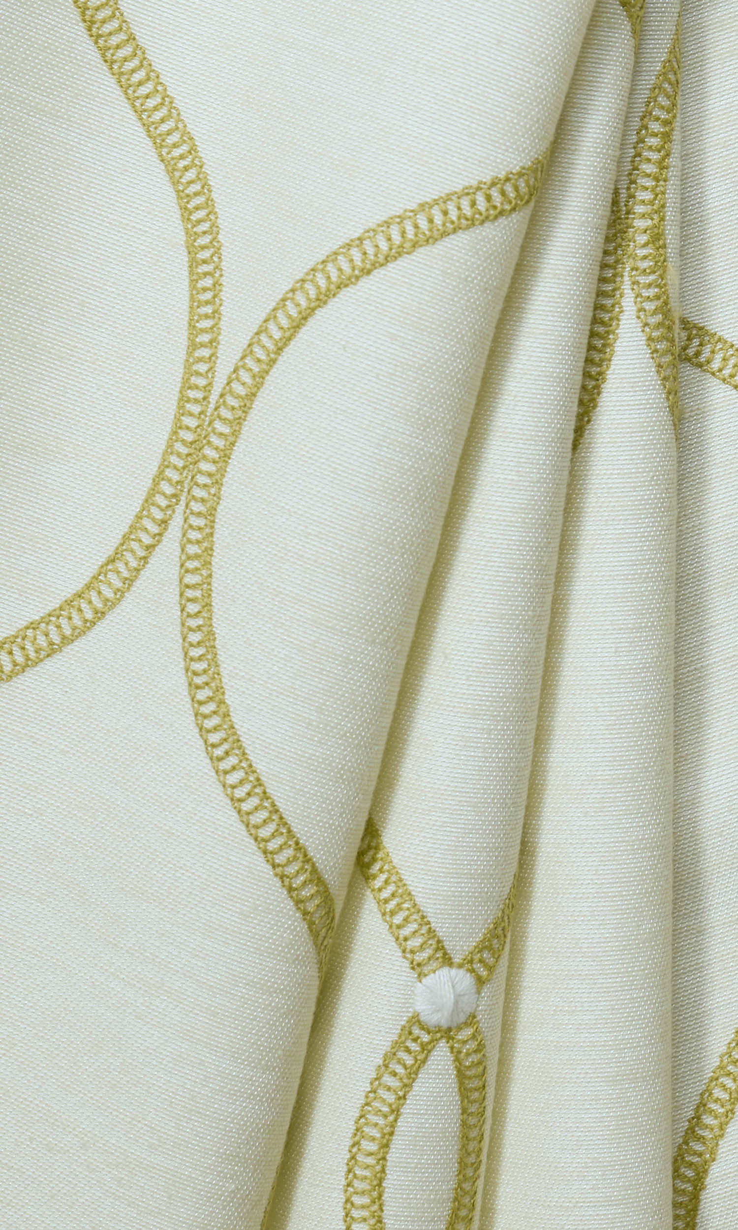 Ogee Embroidery Window Treatments Fabric Sample (White/ Yellow)